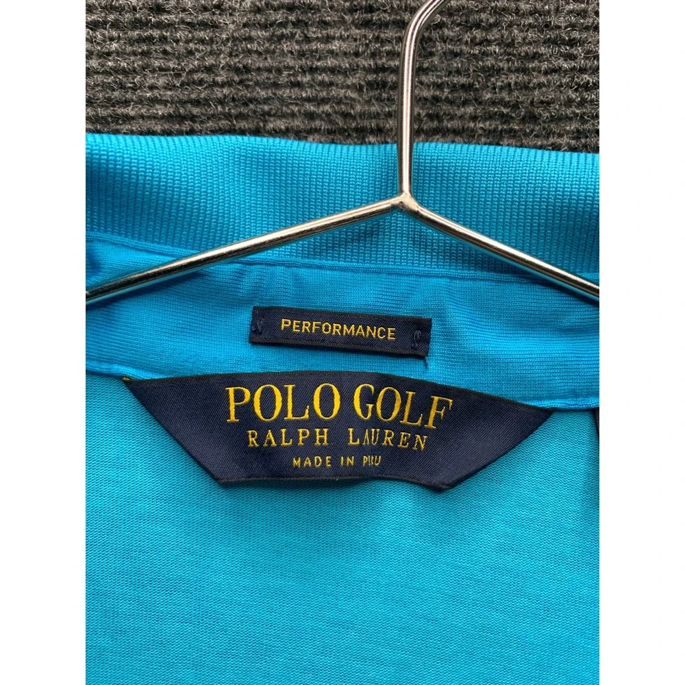 Polo Golf Ralph Lauren Golf Shirt Mens L Blue Performance Pima Cotton Beaver